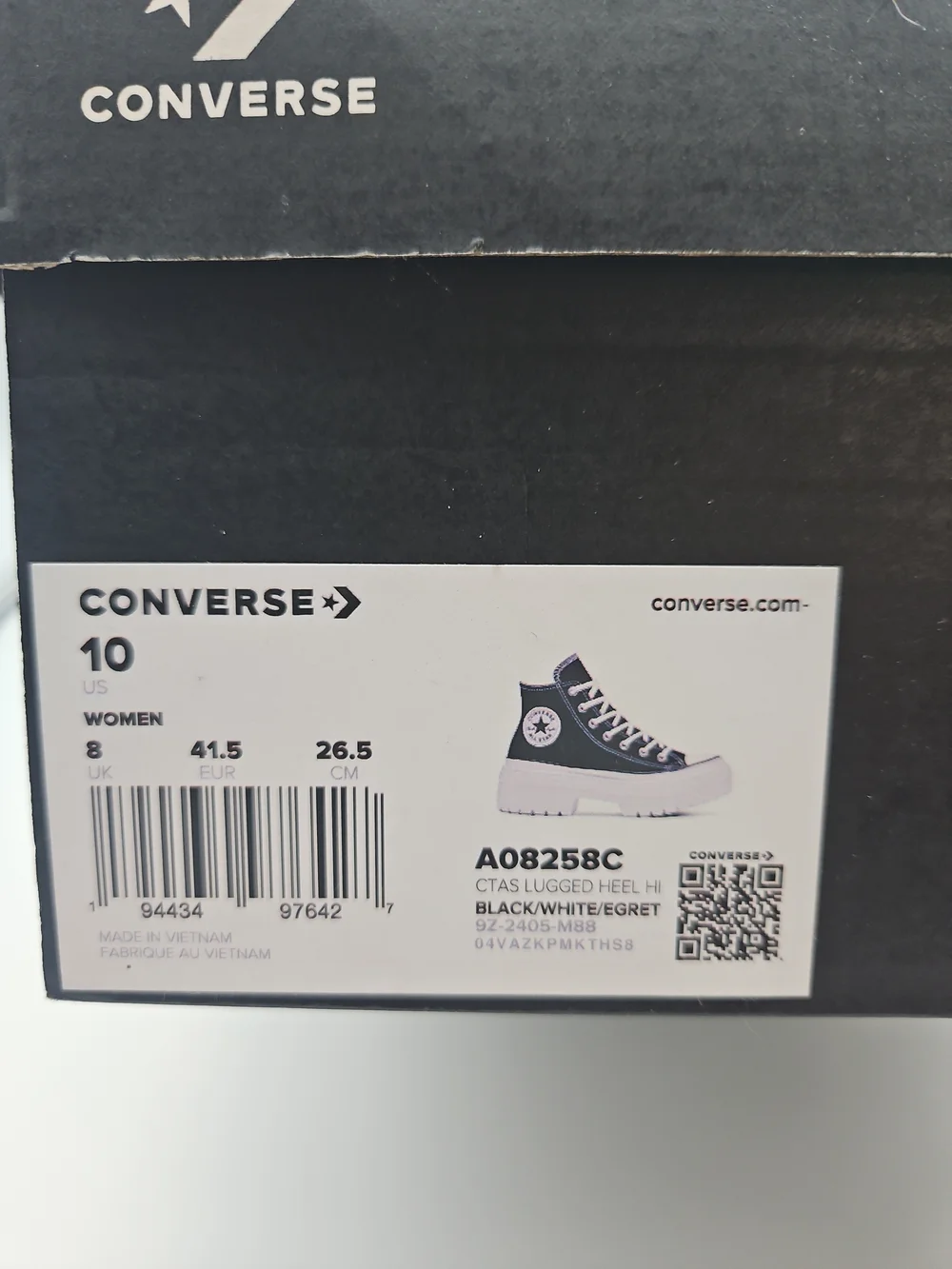 Converse Black and White Platform High-Top Sneakers